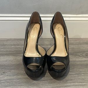 Black patent pumps, Jessica Simpson